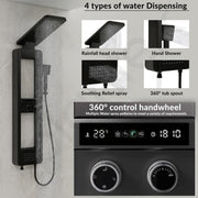 Plantex 304 Stainless Steel LED Bathroom Shower System/Majestic Flow Shower Panel for Bathroom Full Set with Smart Digital Display- (Rich Black, KM-8103B)