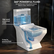 Plantex Platinum S Trap One Piece Commode Toilet/Rimless Washdown Flush for Toilet/Western Commode with Soft Close Toilet Seat Cover - (White)
