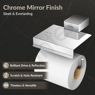 Plantex Toilet Paper Holder for Bathroom/304 Grade Stainless Steel Tissue Paper Roll Holder/Bathroom Accessories - Pack of 1 (Tesla - 2709, Chrome)