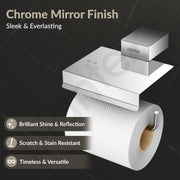 Plantex Toilet Paper Holder for Bathroom/304 Grade Stainless Steel Tissue Paper Roll Holder/Bathroom Accessories - Pack of 1 (Tesla - 2709, Chrome)