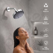 Plantex ABS Shower Head for Bathroom/6 Inch Round High Pressure Overhead Shower/Rain Shower Head - (Chrome)