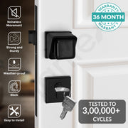 Plantex Heavy Duty Door Lock/Stainless Steel Main Door Mortise Lock Handle/Handle Set for Home/Office/Door Accessories (Black)