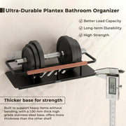 Plantex Self Adhesive Bathroom Shelf/Stainless Steel Bathroom Shelf Rack/Wall Shelf for Bathroom/Bathroom Organiser without Drill/Bathroom Accessories SetPack of 1 (12x5 inches, Copper & Black)