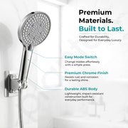 Plantex Hand Shower for Bathroom/5 Mode Multifunctional Shower/5-Inch ABS Plastic Silicone Handheld Shower Head/Easy Mode Switching – (Chrome, APS-8607)