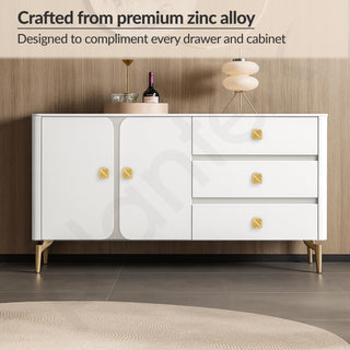 Plantex Knobs for Drawers/Drawer Knobs for Cabinets/Pull-Push Knobs for Kitchen/Bedroom Drawer - Pack of 2 (SH-434, Gold & Gold Matt)