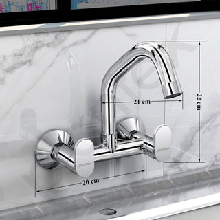 Plantex Pure Brass Kitchen Sink Tap/Sink Mixer Tap Hot and Cold/Kitchen Taps for Home Sink with Brass Wall Flange and Teflon Tape-7 Year Warranty by Plantex (ORN-215-Chrome)