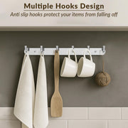 Plantex Wall Hooks for Hanging Cloth/Stainless Steel Towel Hangers/Bathroom Robe Hooks/Door Hangers/Wall Hook Rack/Hook Rail for Hanging Keys - 6 Hooks (Pack of 2, Chrome)