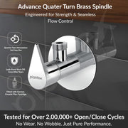 Plantex Brass Angle Valve with Wall Flange & Teflon Tape/Angle Cock/Angle valve for Bathroom with 7-Year Warranty - (PAC-1805 Nickel Chrome)