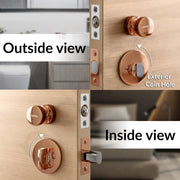Plantex Bathroom Door Lock/Stainless Steel Pull Push Door Handle Lock Set/Keyless Lock Handle for Bathroom (PVD Rose Gold, DTM-666)