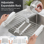 Plantex Sink Strainer Basket/Stainless Steel & ABS Plastic Vegetable Washing Sink Strainer/Kitchen Storage Rack Stand- Pack of 1 (White)