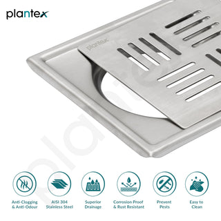 Plantex 304 Grade Stainless Steel Drain Cover/Bathroom Drain Cover/Bathroom Drain Jali/Floor Trap for Bathroom and Kitchen - (6x6 inches)