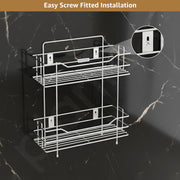 Plantex Stainless Steel Kitchen Rack Stand/2-Tier Spice Rack For Kitchen Storage/Multipurpose Masala Stand for Kitchen