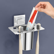 Plantex Tumbler Holder for Bathroom/Stainless Steel Toothbrush Holder/Toothpaste Holder/Bathroom Accessories - (Chrome)