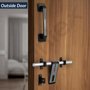 Plantex Stainless Steel Door Kit for Single Door/Door Accessories (10-inch Al-Drop,8-inch Latch,2 Handles,7-inch Tower Bolt and 4-inch Door Stopper-(Chrome & Z-Black)