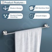 Plantex 304 Grade Stainless Steel Bathroom Single Towel Rod/Towel Stand/towel Hanger/Bathroom Accessories, Niko (24-inch Chrome)