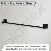 Plantex Stainless Steel 24 Inch Single Towel Rod for Bathroom/Towel Hanger/Bathroom Towel Holder/Towel Bar/Bathroom Accessories - Aqua (Black) Pack of 1