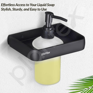 Plantex Liquid Soap Dispenser for Bathroom/Shampoo Dispenser/Handwash Dispenser for Bathroom/Bathroom Accessories - Pack of 1 (1508, Black)