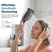Plantex Hand Shower for Bath/4 Mode Multifunctional Shower/ABS Plastic Silicone Handheld Shower/Easy Mode Switching – (Chrome, APS-H592)