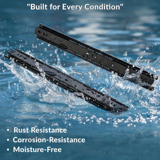 Plantex Drawer Channel/Regular Smooth Close Ball Bearing Slider Drawer Channel for Home, Kitchen & Wardrobe/Telescopic Channel for Drawer/for Wooden & Metals Drawers (16-Inch,Black) Pair