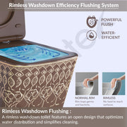 Plantex Ceramic Wall Hung Commode for Toilet/Western Commode/Rimless Washdown Western Toilet with Soft Close Toilet Seat - P Trap - (LAS05, Brown)