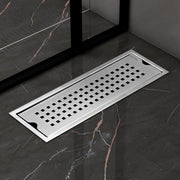 Plantex 304 Grade Stainless Steel Shower Water Drain Channel/12x4 Inch Floor Drain/Drainage Cover/Floor Drain Cover with Removable Grate - (PALO, Chrome)