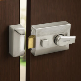 Plantex Heavy Duty Night Latch Door Lock with Key & Lever for Main Door/Inside Opening for Home,Hotel,Office - Pack of 1 (Matt)