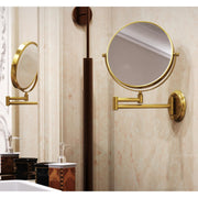 Plantex Brass And 304 Grade Stainless Steel Body Two-Sided 360Ã‚Â° Swivel Mirror/Magnifying Mirror/Mirror For Makeup/Vanity Mirror Wall Mounted(8 Inches/Golden Finish) - Round