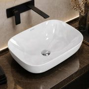 Plantex Ceramic Wash Basin/Basin for Bathroom/Tabletop Wash Basin/Bathroom Basin (Crystal, White)