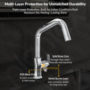 Plantex Pure Brass Sink Tap for Kitchen with 360Ãƒâ€šÃ‚Â° Swivel Spout/Kitchen Sink Tap with Water Saving Aerator-7 Year Warranty (BAL-513-Chrome)