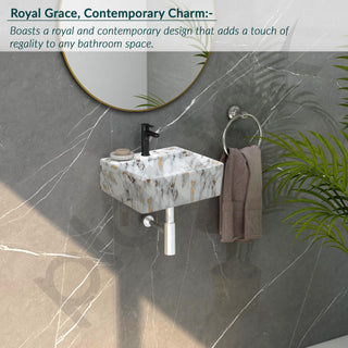 Plantex Wall Mount Washbasin for Bathroom/Designer Ceramic Bathroom Sink/Rectangle Tabletop Wash Basin/Home/Office (13 x 11.5 x 4.5 Inch)