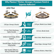 Plantex Self Adhesive Bathroom Corner Shelf/Aluminium Wall Mounted Rack for Kitchen Corner with Golden Railing & Magic Stickers/Bathroom Accessories (9x9 inches, Gold & Black)