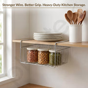 Plantex Storage Basket for Kitchen/12 inch Multifunctional Storage Basket/Stainless Steel Rack Organizer - Pack of 1 (Chrome)