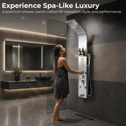 Plantex Shower Panel/6 in 1 Shower System/304 Grade Stainless Steel Handshower with Waterfall Outlet/Tub Spout/Body Massage Spray With Hot &cold Mixer- (1015, Chrome)