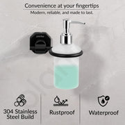 Plantex 304 Grade Stainless Steel Soap Dispenser for Bathroom/Liquid Dispenser for Kitchen/Shampoo Dispenser/Bathroom Accessories - Nipron (Black)