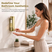 Plantex Liquid Soap Dispenser for Bathroom/ABS Plastic Refillable Soap Handwash Dispenser for Shampoo & Body Lotion - Ideal for Hotels/Hospitals/Restaurants/Offices - (Gold)