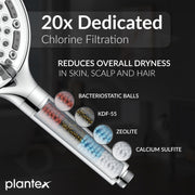 Plantex Abs Hand Shower For Bath/6 Mode Shower Hand With1.5 Meter Flexible Hose Pipe With Wall Hook-(Chrome)