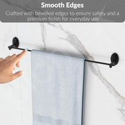 Plantex 304 Grade Stainless Steel 24 inch Single Towel Rod/Towel Holder for Bathroom/Towel Bar/Hanger/Stand/Bathroom Accessories - Oreva (Black)