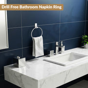 Plantex Self-Adhesive Towel Holder in Bathroom/Stainless Steel Towel Ring for Wash Basin/Round Towel Hanger for Wall- Pack of 1 (APS-5000, Chrome)