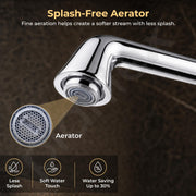 Plantex Wash Basin Mixer Tap/Brass Hot & Cold Basin Mixer Faucet/Deck Mount Pillar Spout for Bathroom Sink - Pack of 1 (Chrome & Rose Gold)