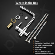 Plantex Kitchen Sink Faucet/Kitchen Tap Handle Brass and Body is 304 Grade Stainless Steel/Double Handle Kitchen Mixer Tap Hot and Cold/360Â° Swivel Spout Sink Taps - (7908, Chrome)