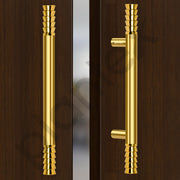 Plantex Stainless Steel Lotus Main Door Handle/Pull-Push Handles for Main Door/Wooden & Glass Door Handle/3 Years Warranty Pack of 2 (PVD Gold)