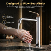 Plantex Wash Basin Mixer Tap/Brass Hot & Cold Basin Mixer Faucet/Deck Mount Pillar Spout for Bathroom Sink - Pack of 1 (Chrome & Rose Gold)
