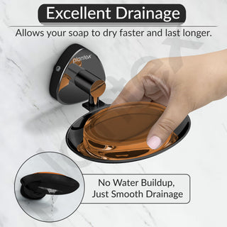 Plantex J4 Stainless Steel Wall Mounted Soap Holder for Bathroom/Soap Holder for Kitchen/Soap Stand for Bathroom/Bathroom Accessories (PVD Black Finish) Angel