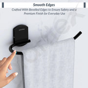 Plantex 304 Steinless Steel Towel Hanger for Wash Basin/Towel Holder/Towel Ring for Wash Basin/Bathroom Accessories (Black) Parv