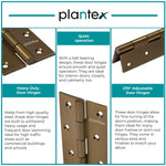 Plantex Heavy Duty Stainless Steel Door Butt Hinges 5 inch x 12 Gauge/2.5 mm Thickness Home/ Office/ Hotel for Main Door/ Bedroom/ Kitchen/ Bathroom - Pack of 3 (Brass Antique )