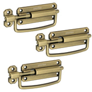 Plantex Door Stopper/5 Inch Baby Latch Kadi/Door Latch for Bathroom/Door Lock for Home/Office Doors - Pack of 3 (Brass Antique)