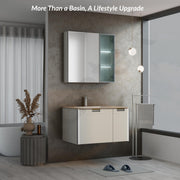 Plantex Wash Basin with Cabinet Full Set/Rectangle Bathroom Vanity/Bathroom Washbasin Cabinet with LED Mirror and Coupling (NZBC-37)
