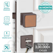 Plantex Heavy Duty Door Lock/Main Door Lock Handle/Handle Set for Home/Office/Door Accessories - (PT-011, Satin Black & Rose Gold)