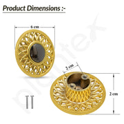 Plantex Drawer Knob/Knobs for Drawer/Round Knob for Cabinets/Pull-Push Knob for Kitchen/Bedroom/Drawers - Pack of 1 (Gold)
