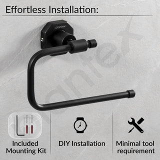 Plantex 304 Grade Stainless Steel Napkin Holder/Towel Hanger/Napkin Ring for Wash Basin/Towel Holder for Kitchen/Bathroom Accessories - Nipron (Black)